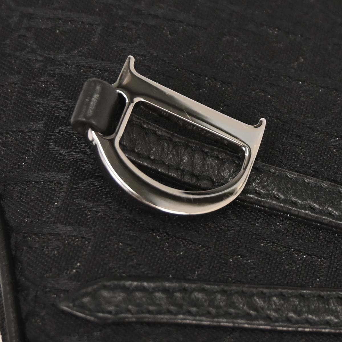 Christian Dior Black Canvas Trotter Saddle Handbag