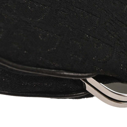 Christian Dior Black Canvas Trotter Saddle Handbag