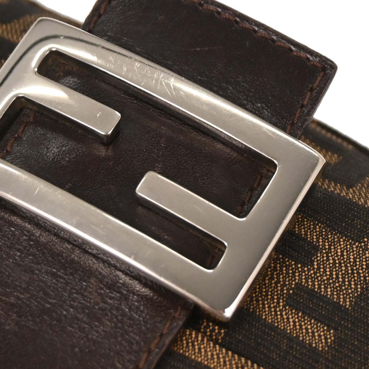 Fendi Brown Canvas Zucca Baguette Handbag