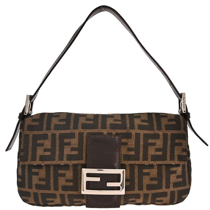 Fendi Brown Canvas Zucca Baguette Handbag