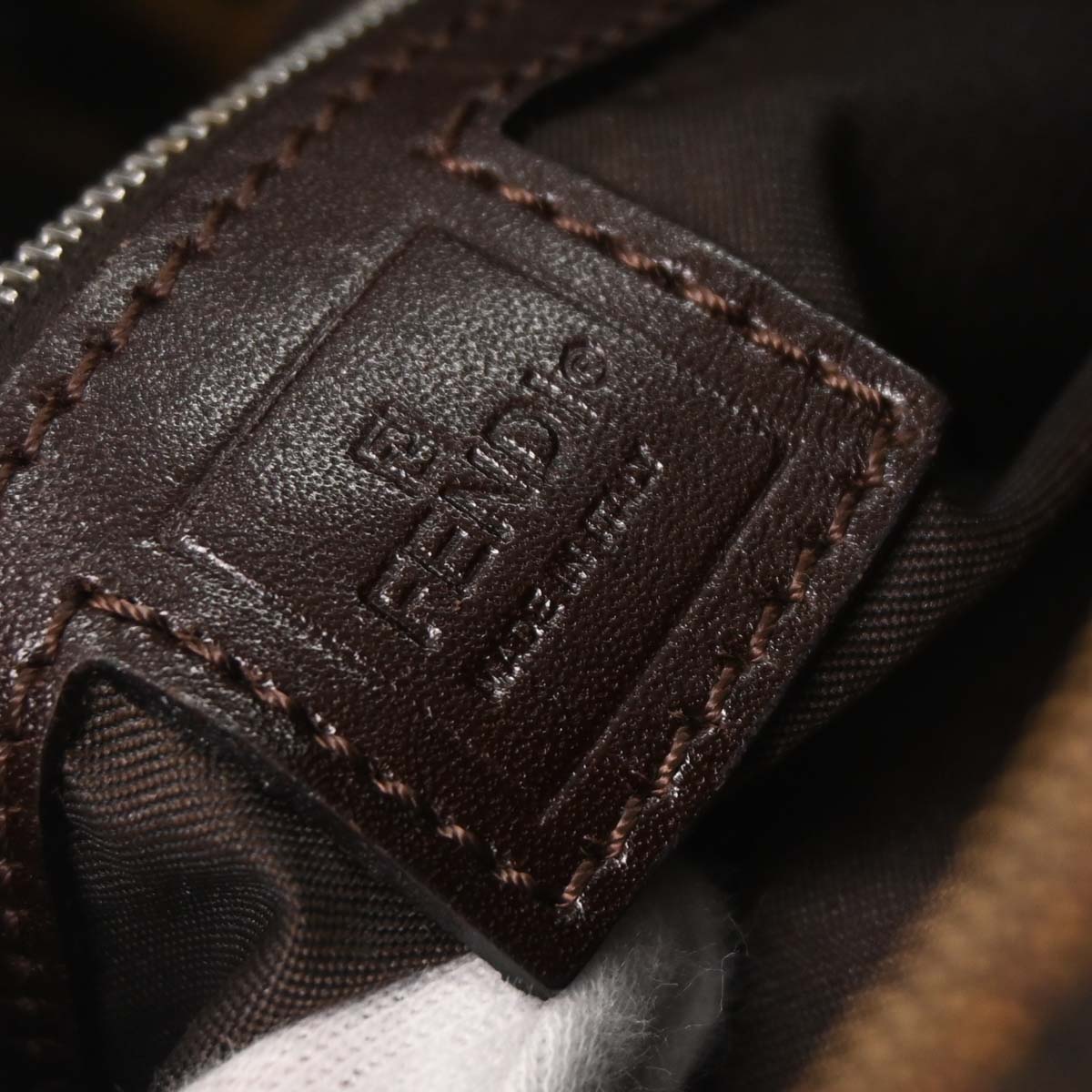 Fendi Brown Canvas Zucca Baguette Handbag