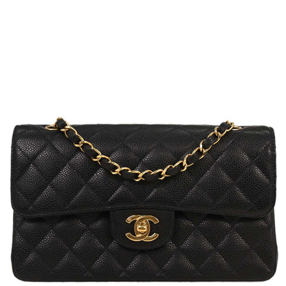 Chanel Black Caviar Small Classic Double Flap Shoulder Bag