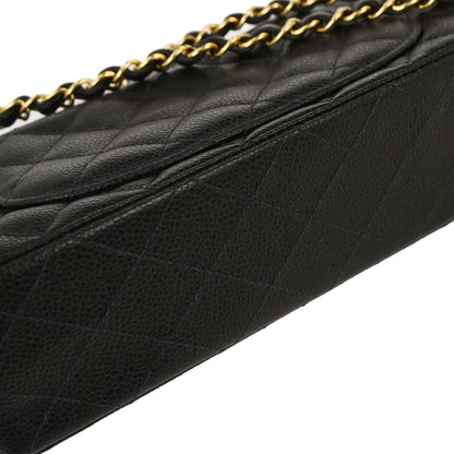 Chanel Black Caviar Small Classic Double Flap Shoulder Bag