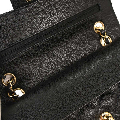 Chanel Black Caviar Small Classic Double Flap Shoulder Bag