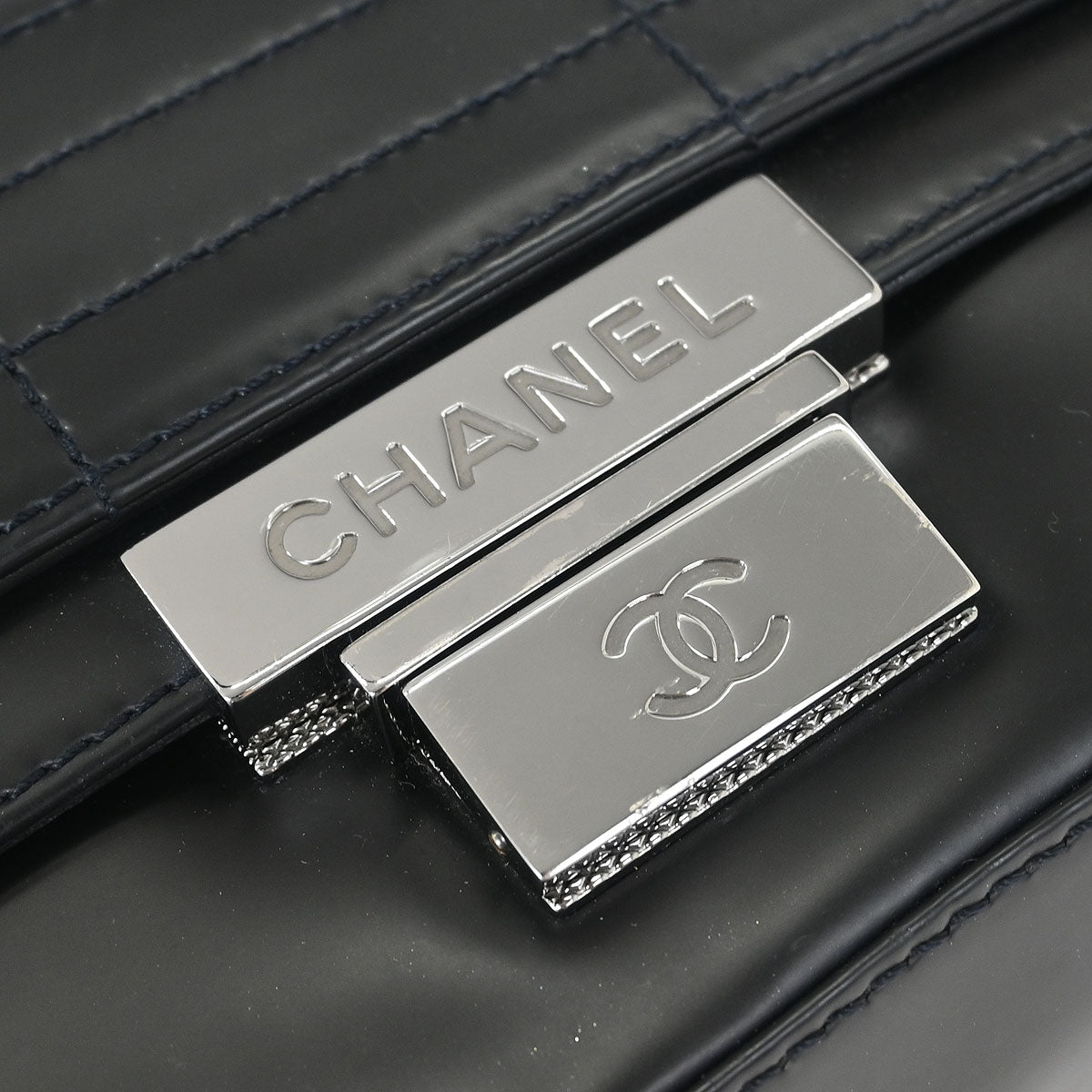 Chanel Black Calfskin Accordion Flap Bag