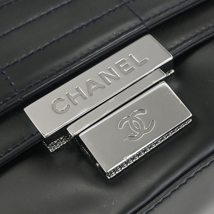 Chanel Black Calfskin Accordion Flap Bag
