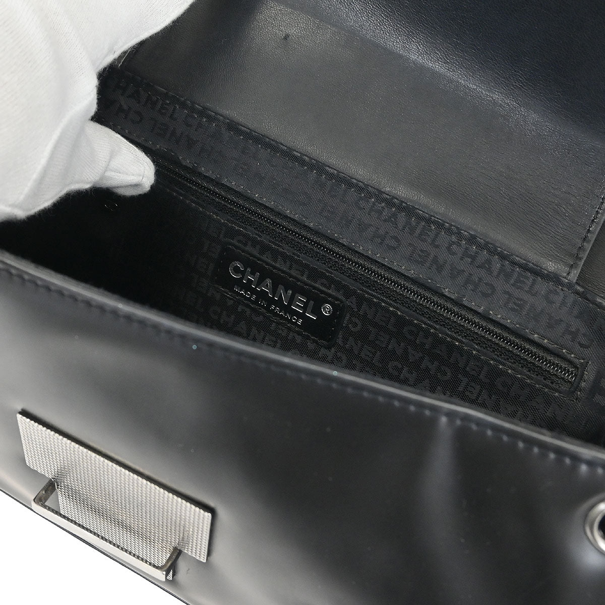Chanel Black Calfskin Accordion Flap Bag