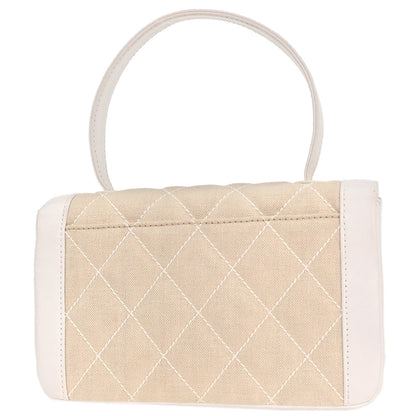 Chanel Ivory Canvas Handbag