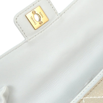 Chanel Ivory Canvas Handbag