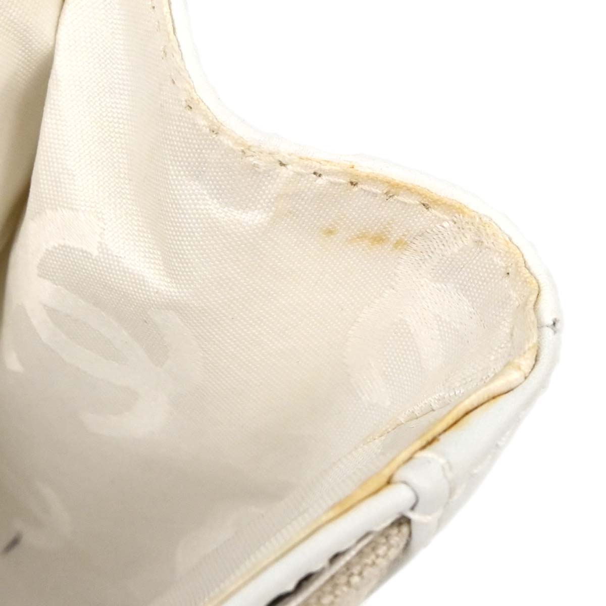 Chanel Ivory Canvas Handbag