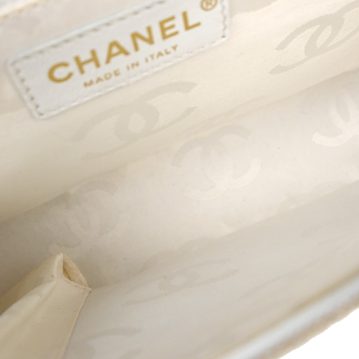 Chanel Ivory Canvas Handbag