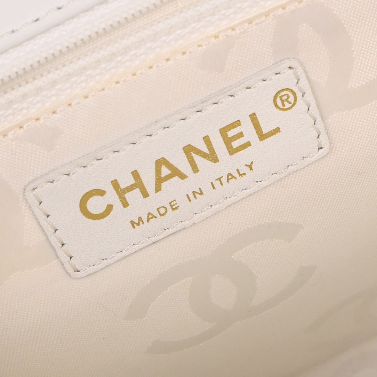 Chanel Ivory Canvas Handbag