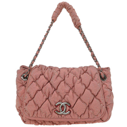 Chanel Red White Nylon Striped Bubble Quilt Accordion Flap Bag