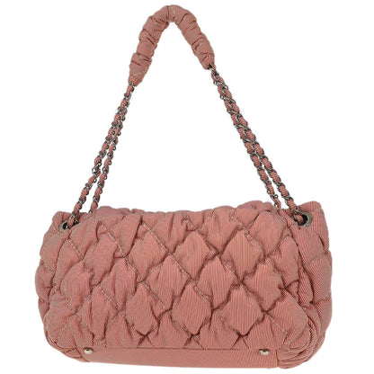 Chanel Red White Nylon Striped Bubble Quilt Accordion Flap Bag