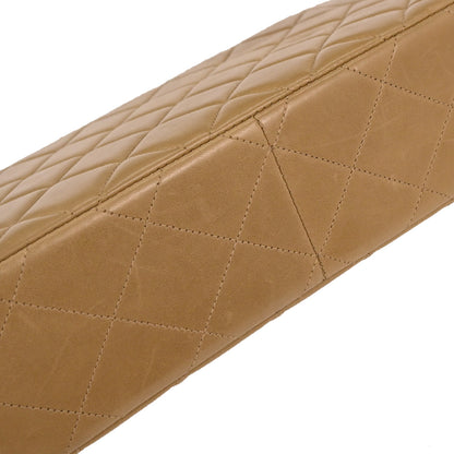Chanel Beige Lambskin Medium Single Flap Shoulder Bag