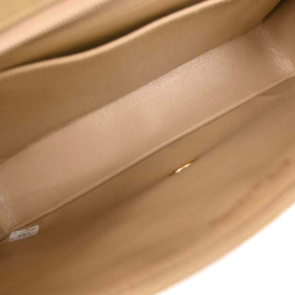 Chanel Beige Lambskin Medium Single Flap Shoulder Bag