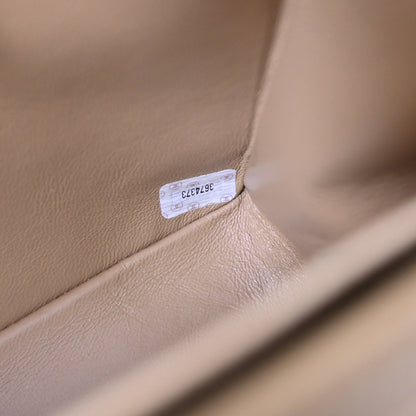 Chanel Beige Lambskin Medium Single Flap Shoulder Bag