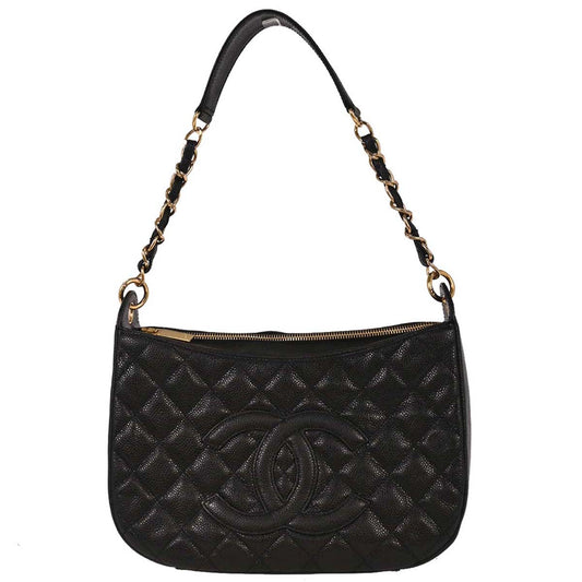 Chanel Black Caviar Hobo Handbag