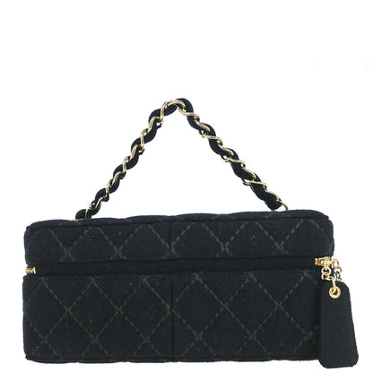 Chanel Black Wool Wild Stitch Vanity Handbag