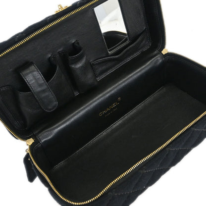 Chanel Black Wool Wild Stitch Vanity Handbag