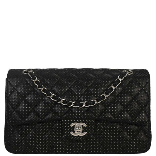 Chanel Black Perforated Calfskin Shoulder Bag