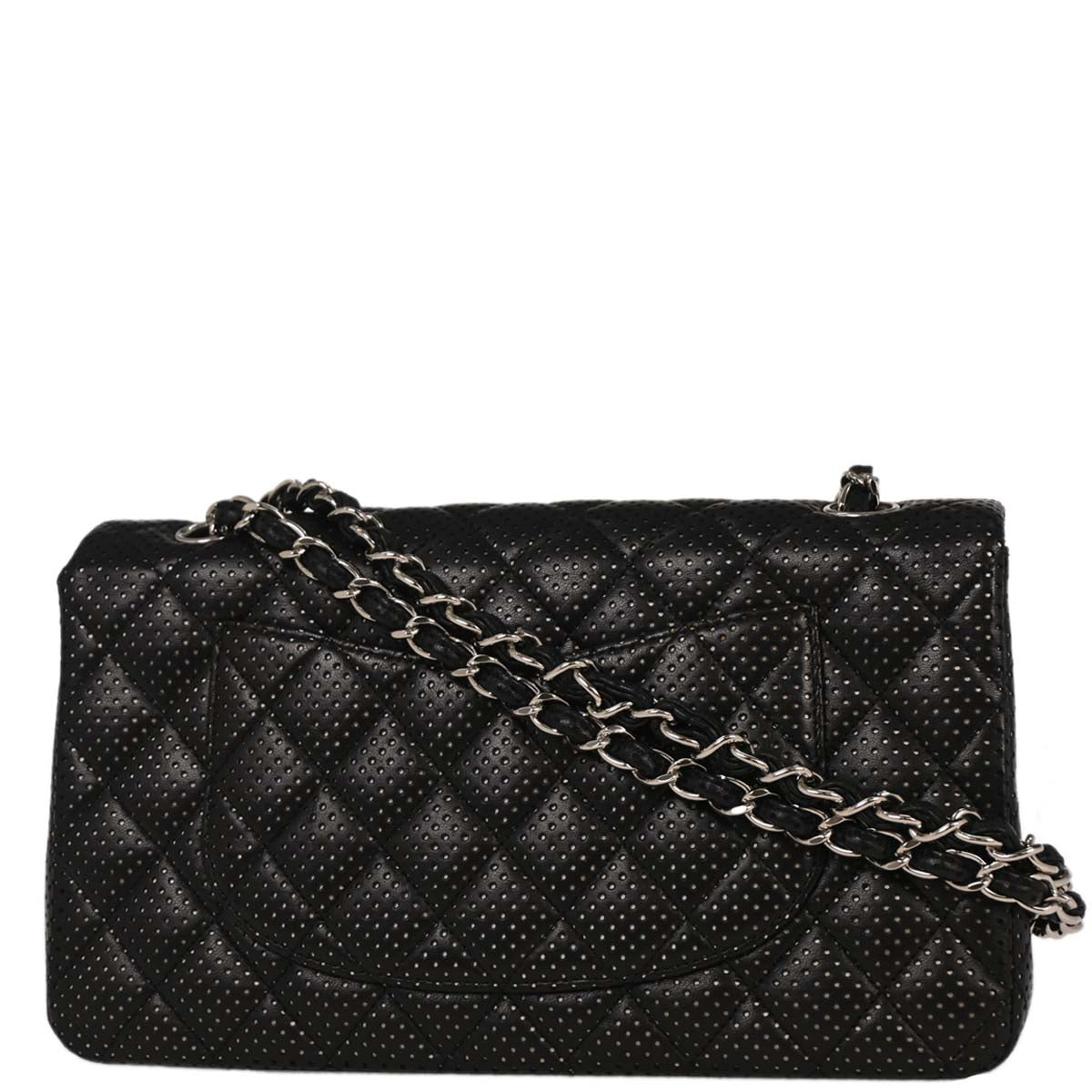 Chanel Black Perforated Calfskin Shoulder Bag