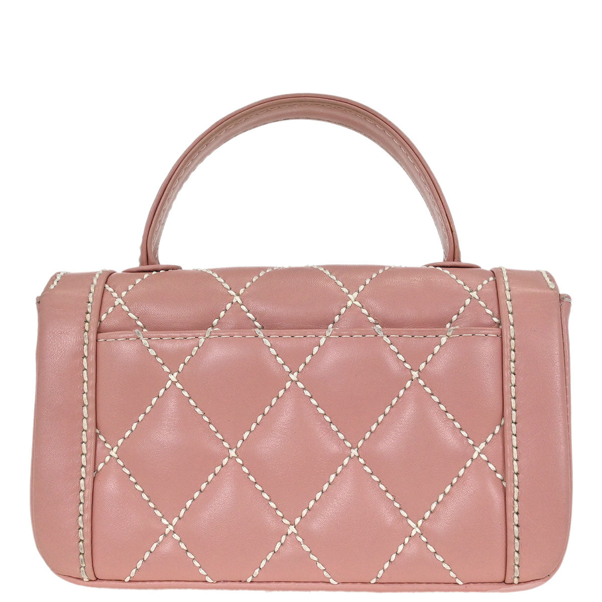 Chanel Pink Calfskin Top Handle Handbag