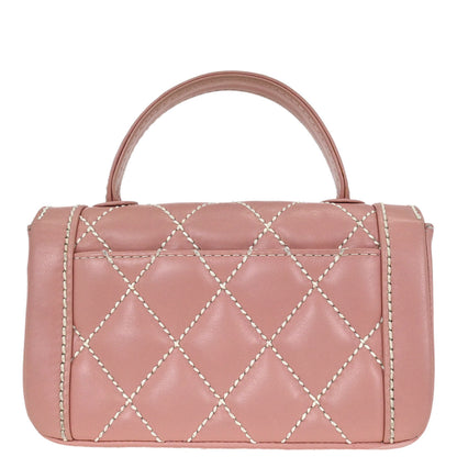 Chanel Pink Calfskin Top Handle Handbag