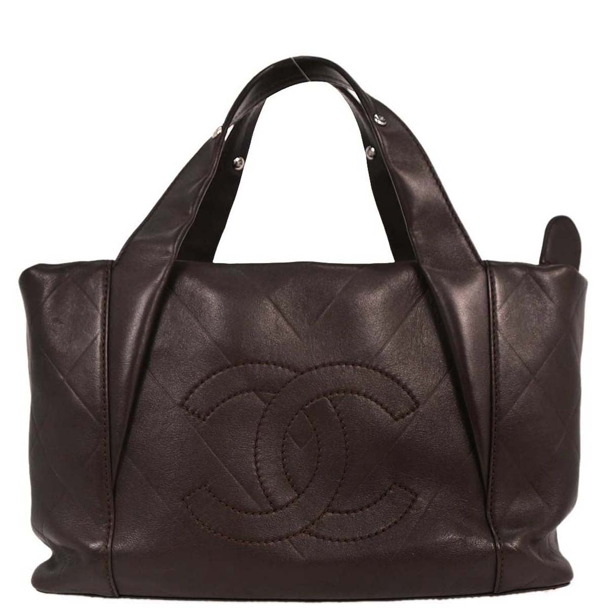 Chanel 2005-2006 Brown Lambskin Chevron Handbag