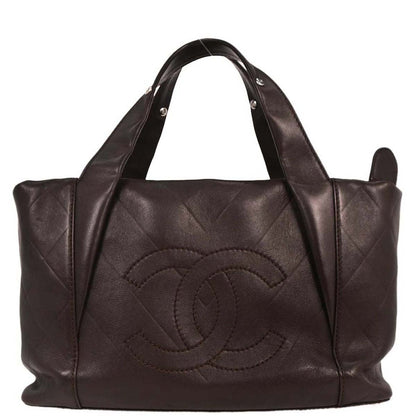 Chanel 2005-2006 Brown Lambskin Chevron Handbag