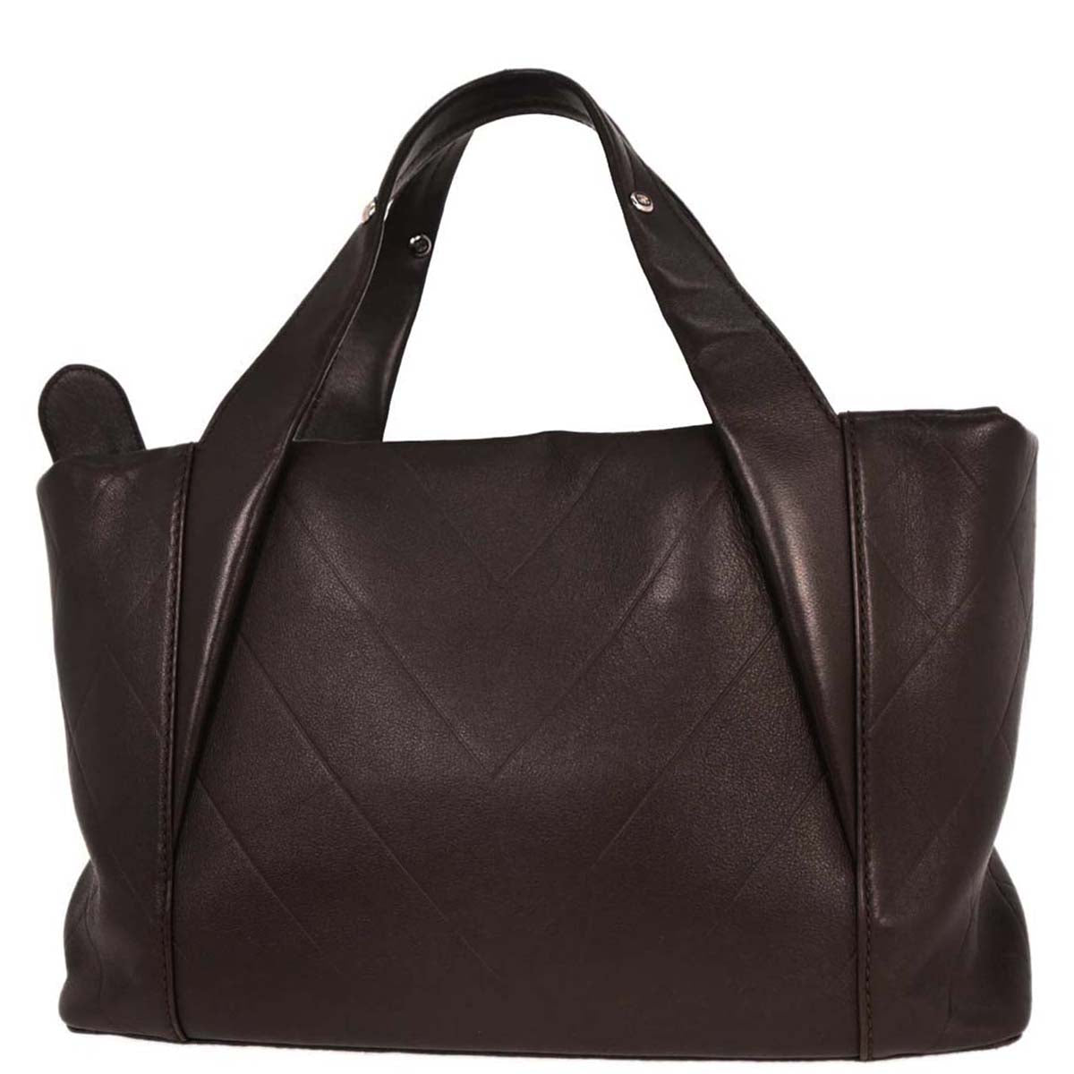 Chanel 2005-2006 Brown Lambskin Chevron Handbag