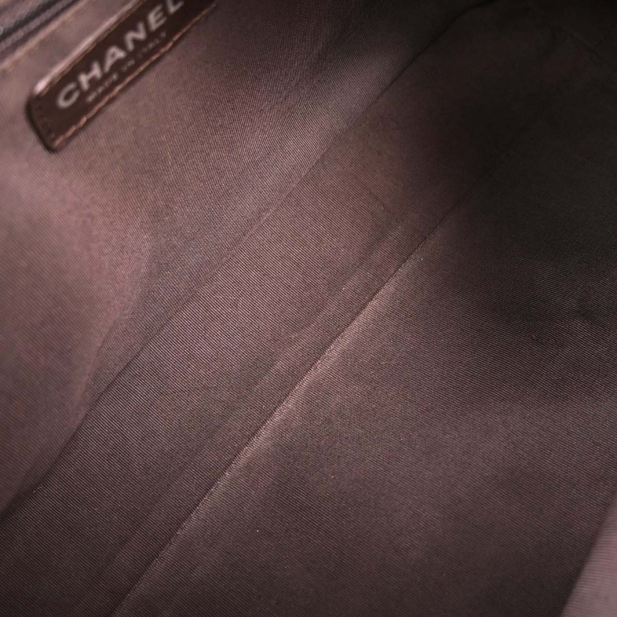 Chanel 2005-2006 Brown Lambskin Chevron Handbag