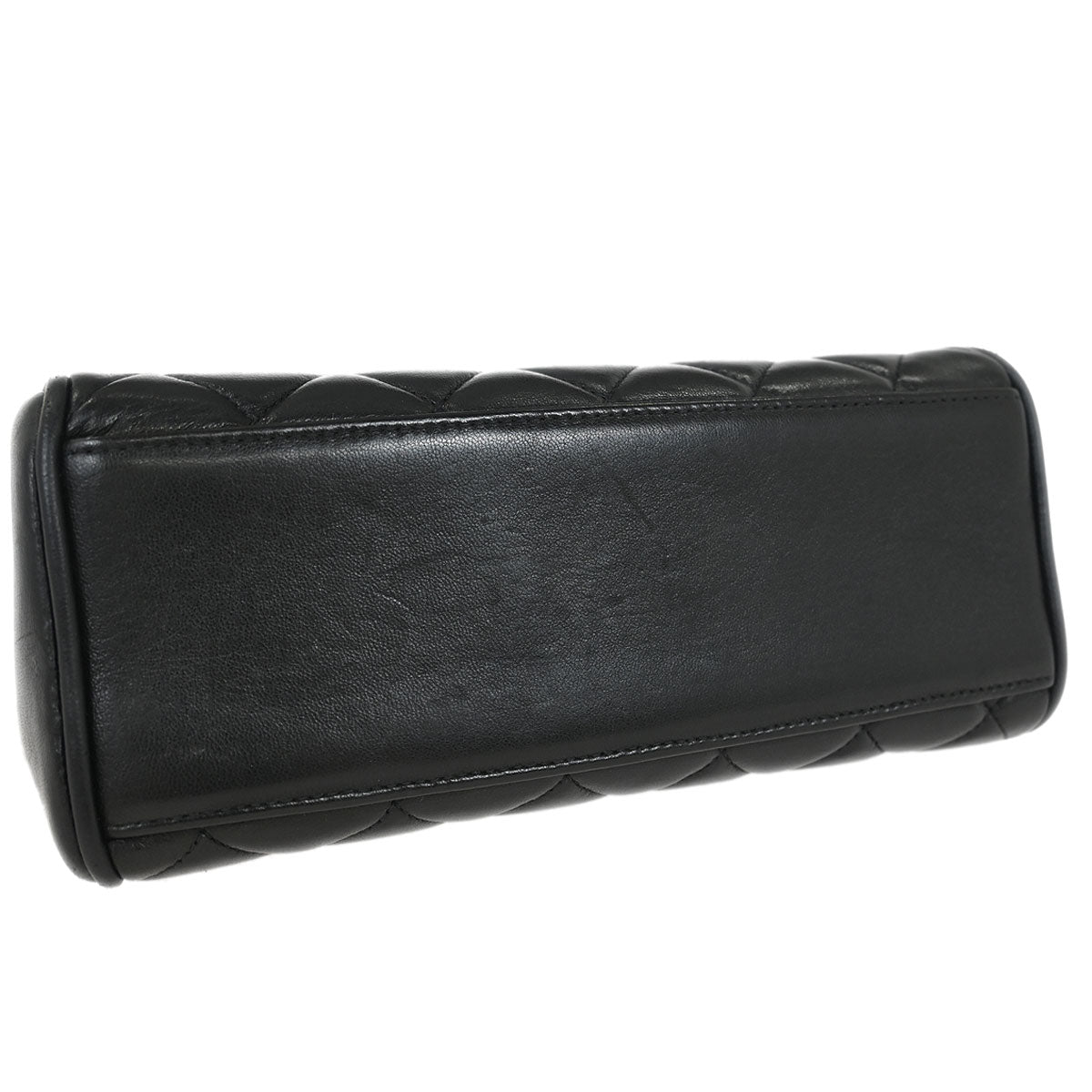 Chanel Black Lambskin Straight Flap Handbag