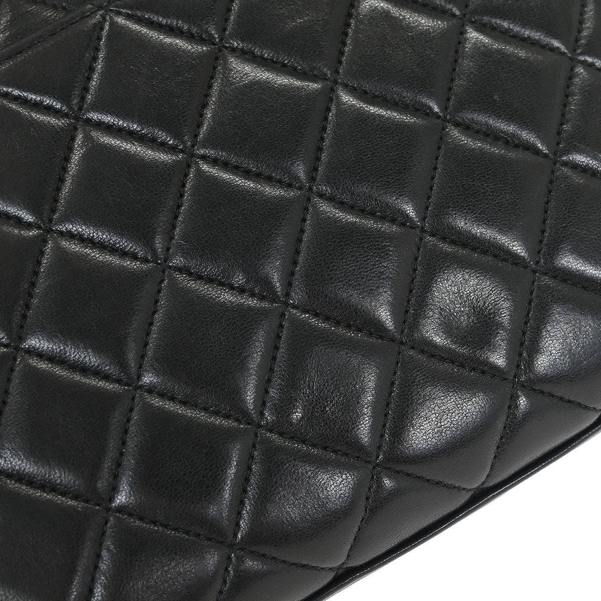 Chanel Black Lambskin Straight Flap Handbag