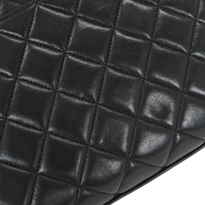 Chanel Black Lambskin Straight Flap Handbag
