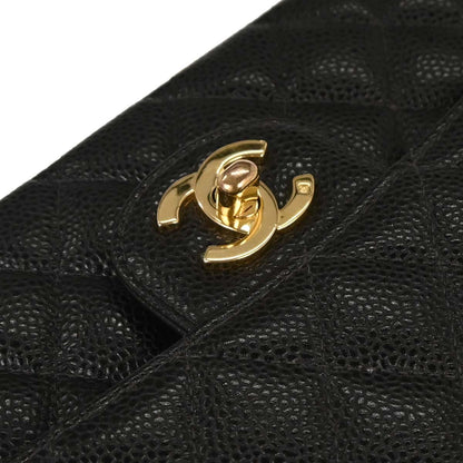 Chanel Black Caviar Medium Classic Double Flap Shoulder Bag