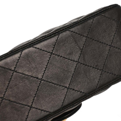 Chanel Black Lambskin Mini Classic Square Flap Shoulder Bag