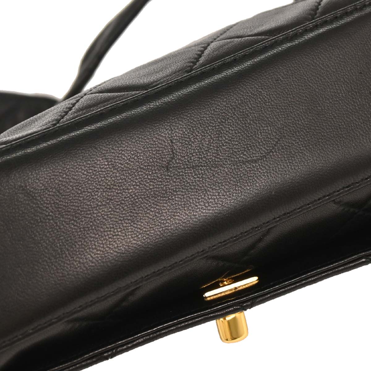 Chanel Black Lambskin Full Flap Shoulder Bag