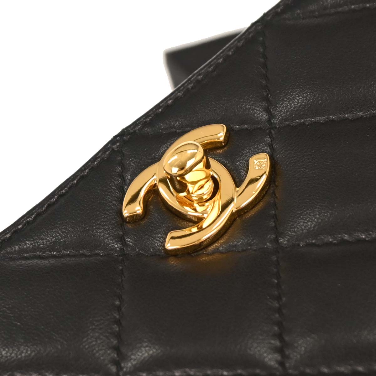 Chanel Black Lambskin Full Flap Shoulder Bag