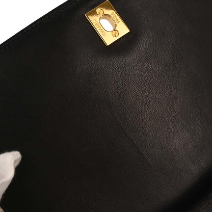 Chanel Black Lambskin Full Flap Shoulder Bag