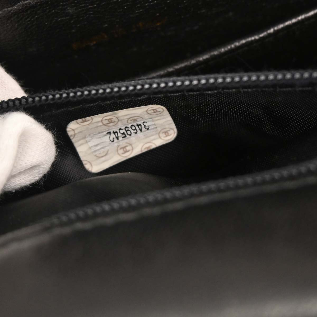 Chanel Black Lambskin Full Flap Shoulder Bag