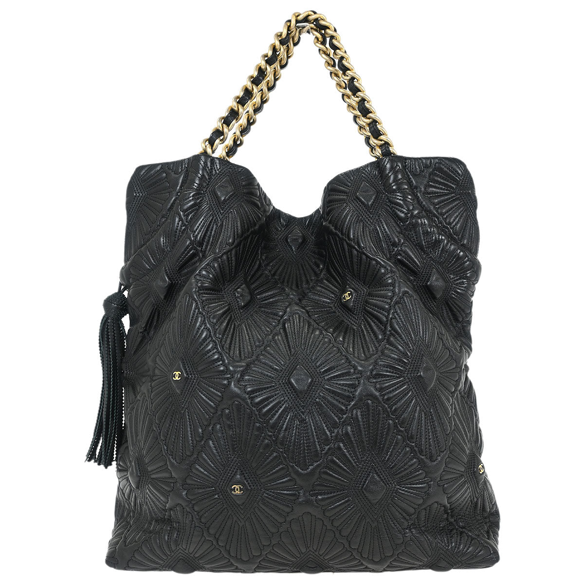 Chanel Black Calfskin Da'Oro Tote Bag