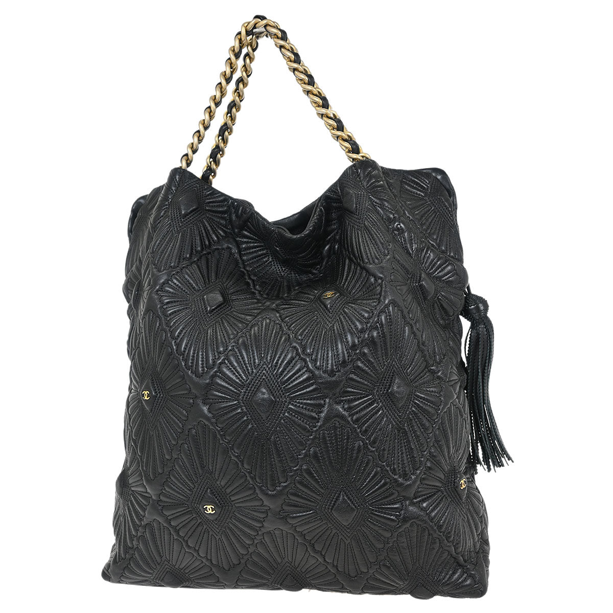 Chanel Black Calfskin Da'Oro Tote Bag