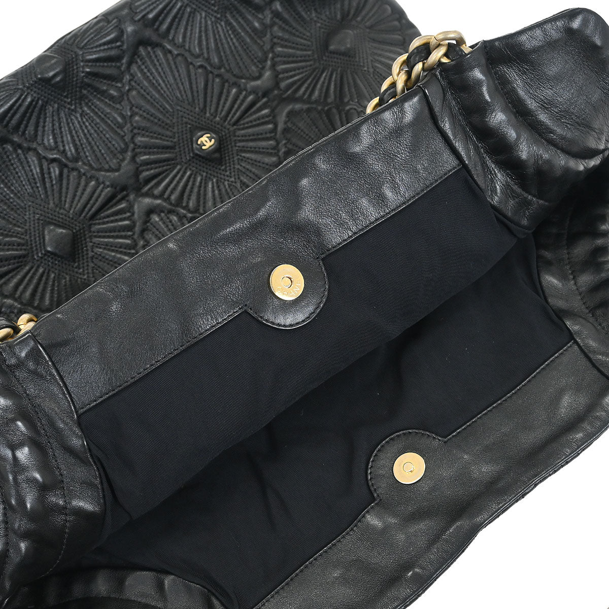 Chanel Black Calfskin Da'Oro Tote Bag