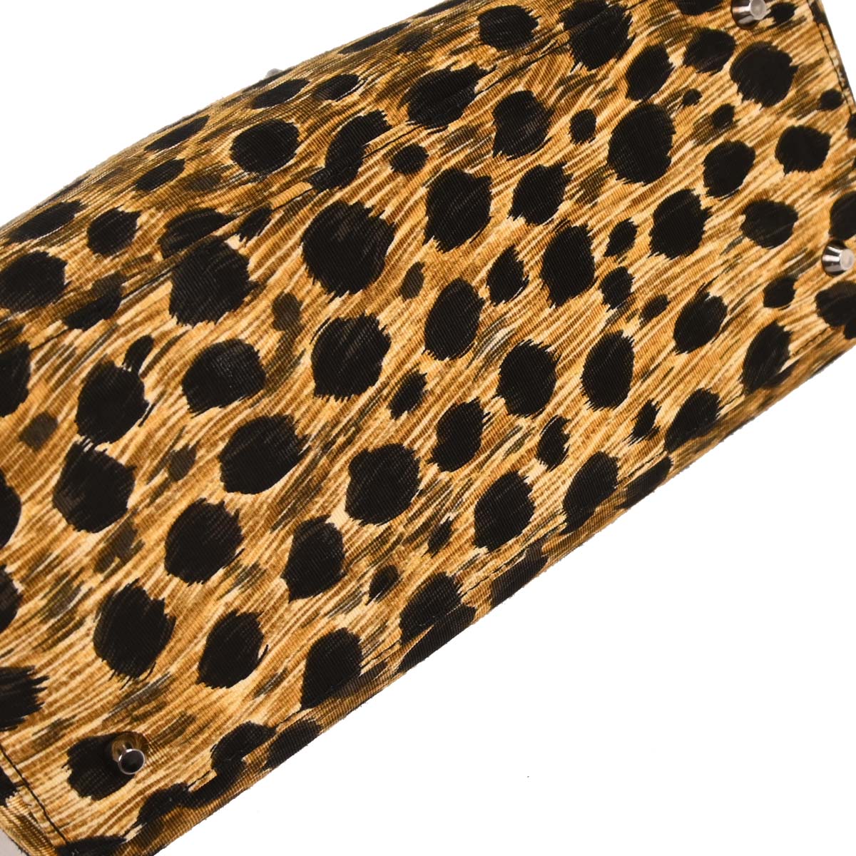 Christian Dior Yellow Canvas Cheetah Lady Dior 2way Shoulder Handbag