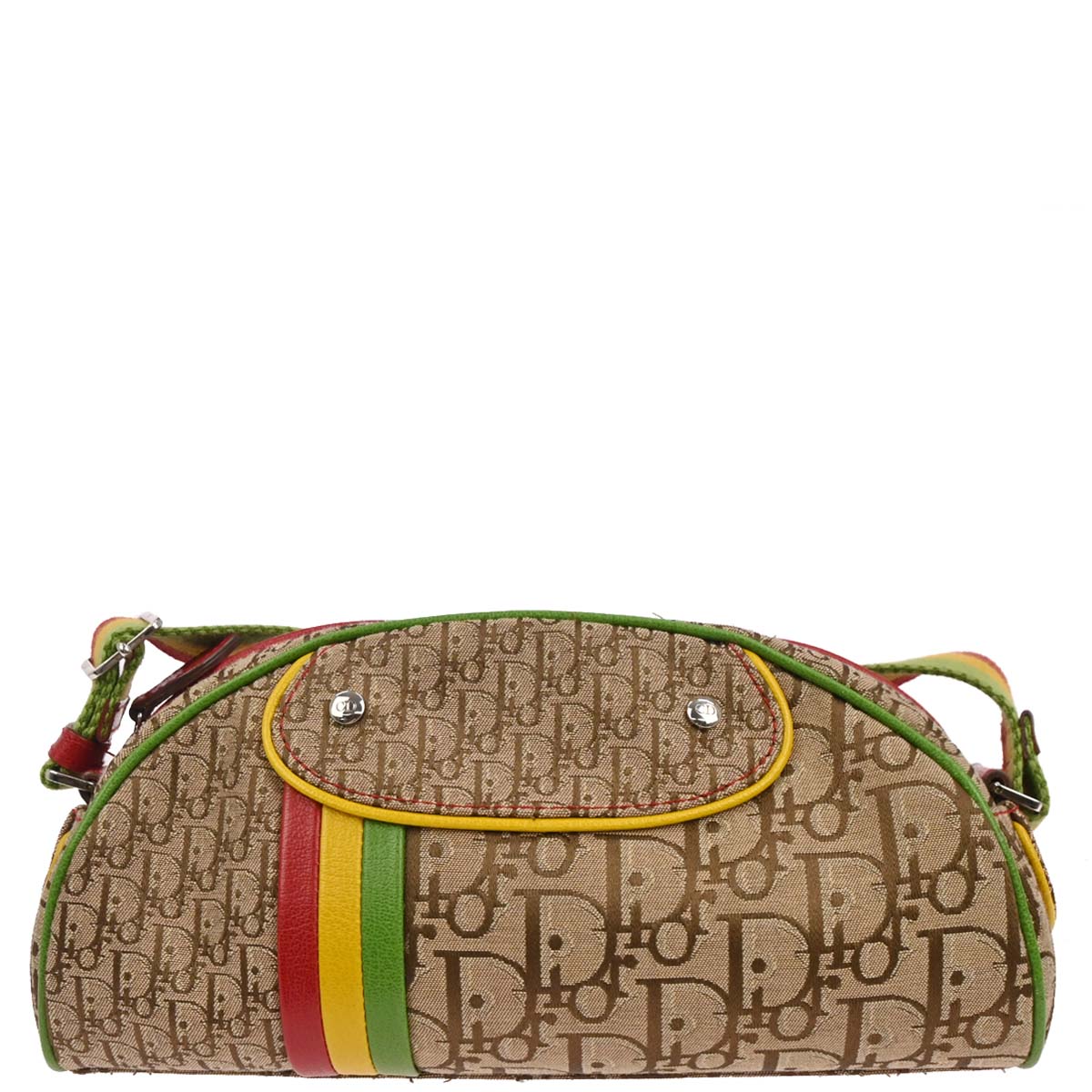 Christian Dior Rasta-Color Trotter Saddle Shoulder Bag