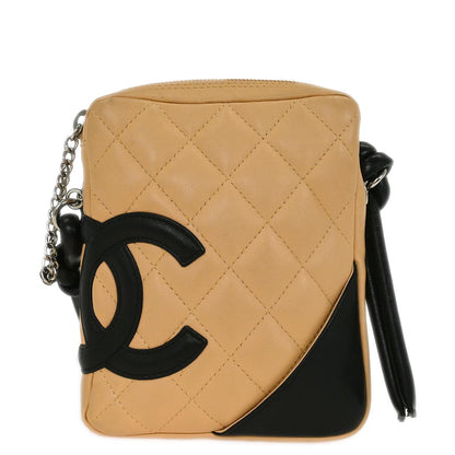 Chanel Beige Black Calfskin Cambon Ligne Crossbody Bag
