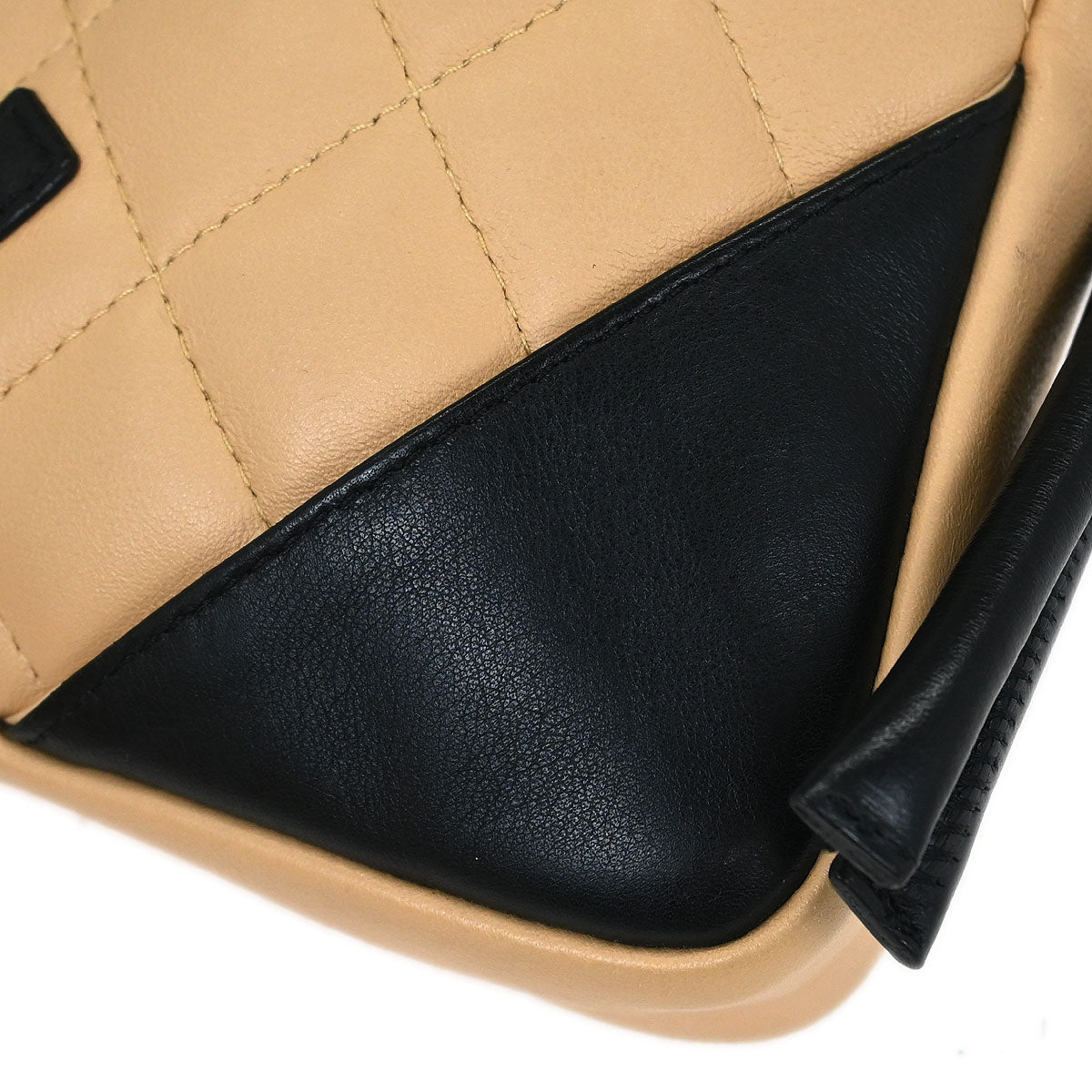 Chanel Beige Black Calfskin Cambon Ligne Crossbody Bag