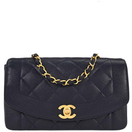 Chanel Navy Caviar Small Diana Shoulder Bag