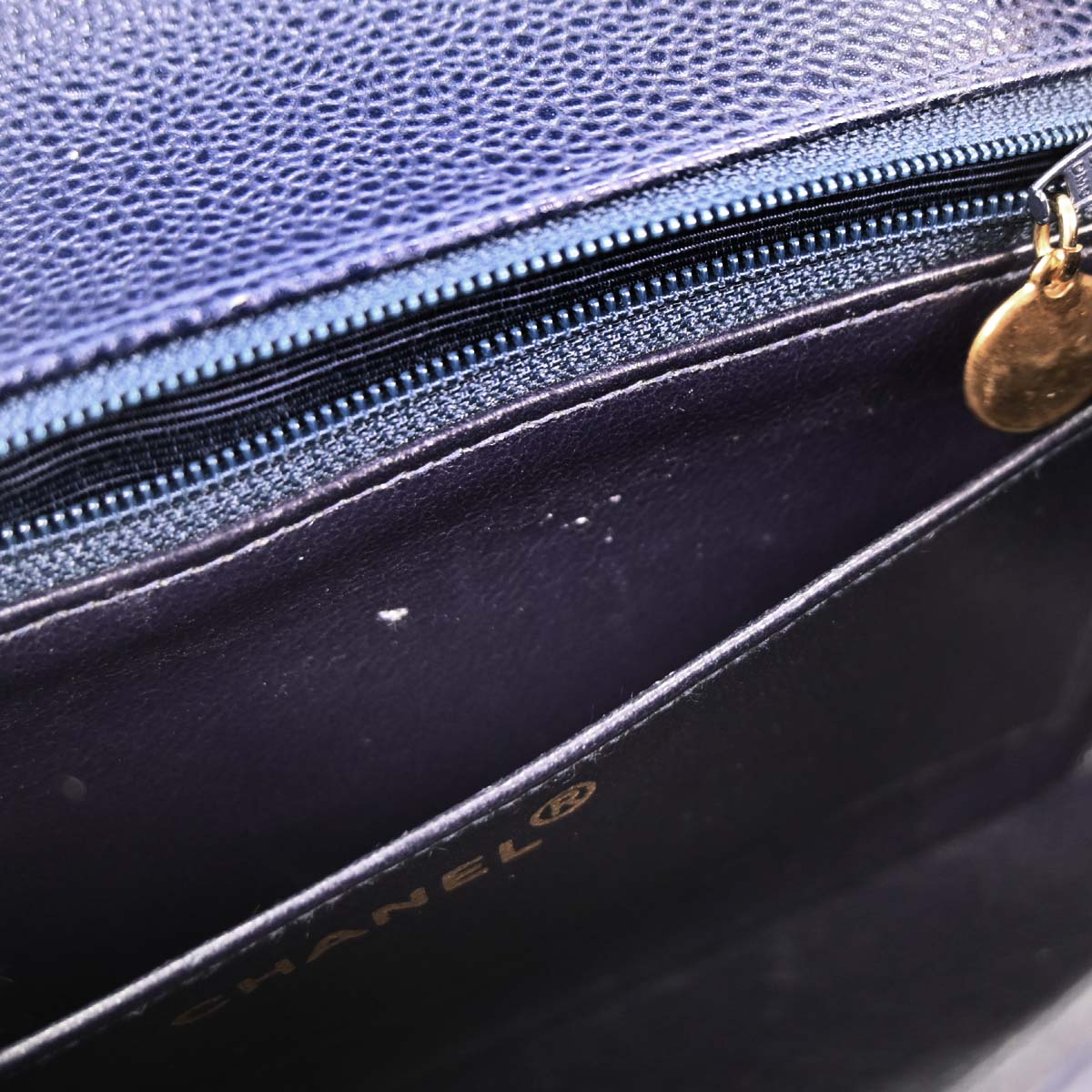 Chanel Navy Caviar Small Diana Shoulder Bag